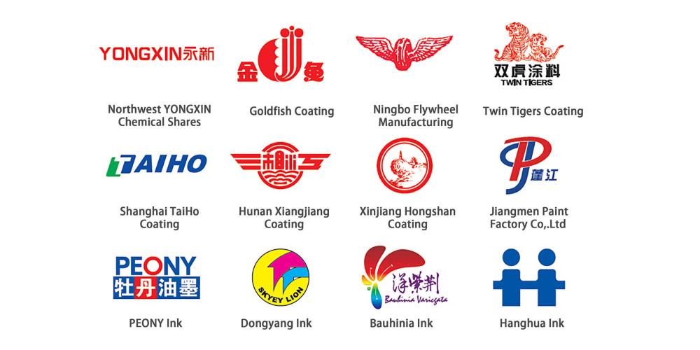POLYC customers including Yongxin, Goldfish Coating, TaiHo and Peony Ink