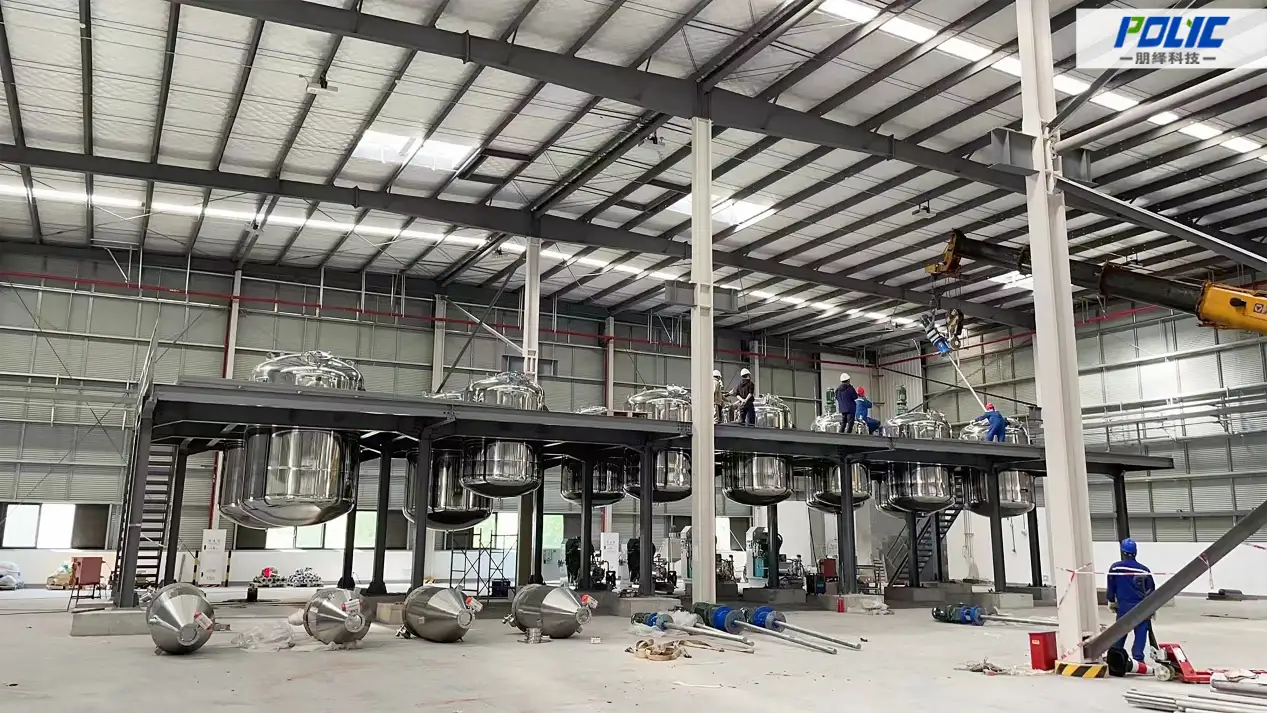 POLYC integrated stainless steel process line in production workshop