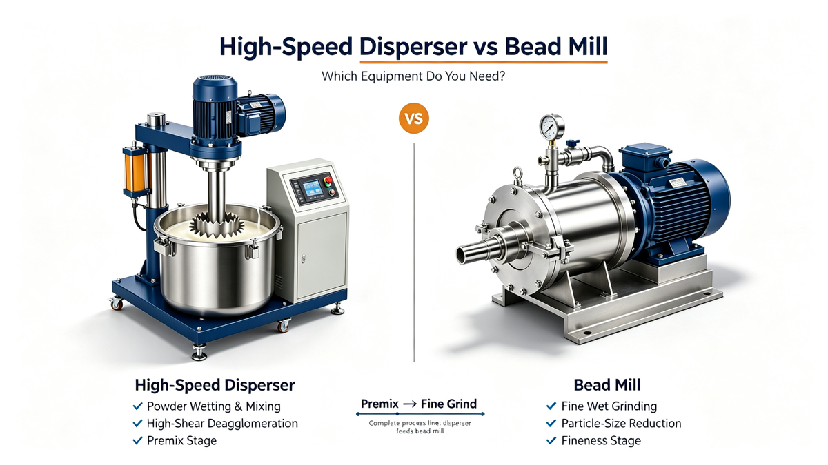 High speed disperser vs bead mill equipment selection guide for pigment dispersion and wet grinding