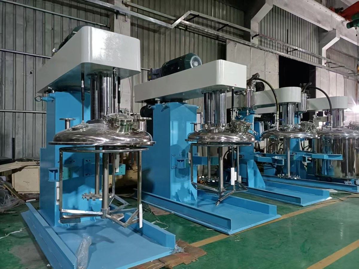 POLYC MACHINE mixer units under assembly in the manufacturing workshop