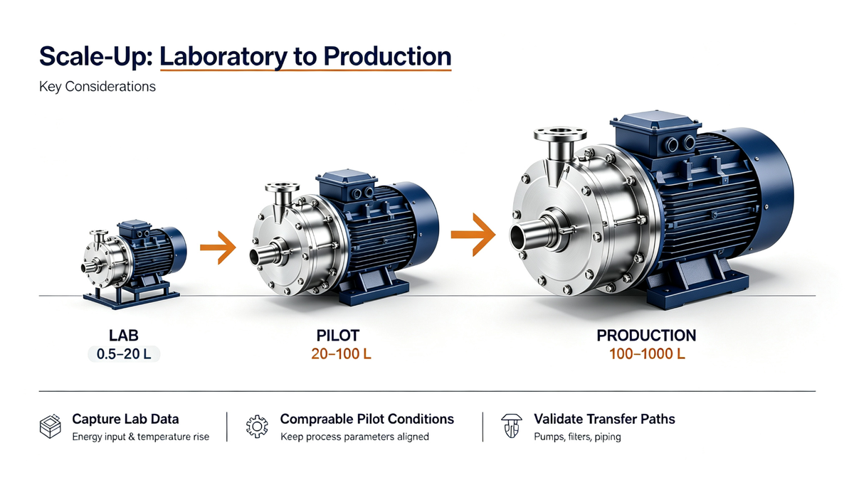 Scale-up from laboratory to production equipment key considerations for process development