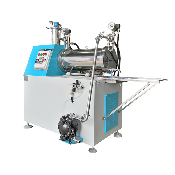 Dynamic disc type horizontal bead mill for high throughput wet grinding - side view