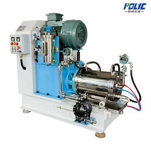 Pin type horizontal bead mill for ultra-fine grinding of ink, paint and battery materials - side view