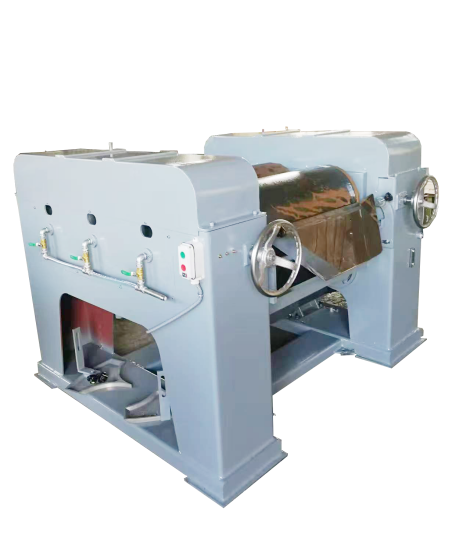 PTM triple roller mill for high viscosity paste, sealant and ink fine dispersion - side view
